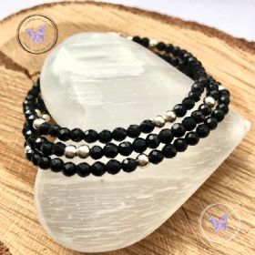 Black Onyx Faceted Beaded Bracelet